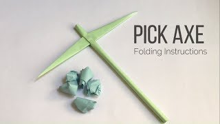 How to make Pickaxe using a4 paper  paper folding instructions [upl. by Cacie203]