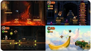 Donkey Kong Country Returns  All Temple Levels [upl. by Eimilb]