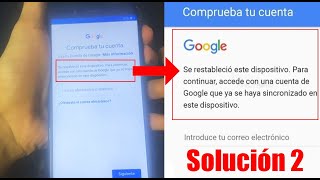 Se restableció este dispositivo Para continuar acceda con una cuenta de google  SOLUCION 2 [upl. by Kessler977]